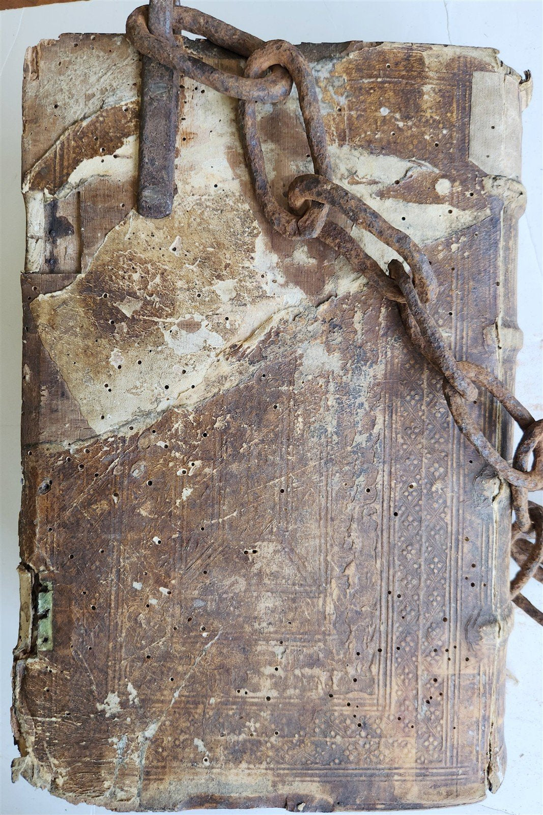 RARE 1587 CHAINED LIBRARY BOOK PIGSKIN BOUND FOLIO antique ILLUSTRATED SERMONS