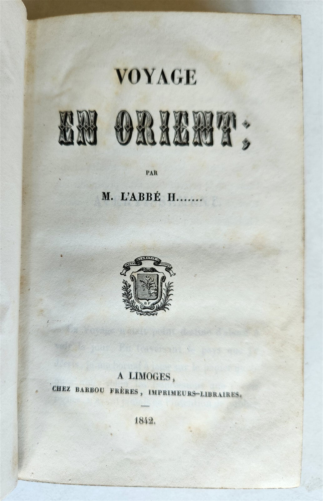 1842 VOYAGE en ORIENT ILLUSTRATED antique