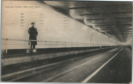 HOLLAND TUNNEL FROM NEW JERSEY NJ VINTAGE POSTCARD