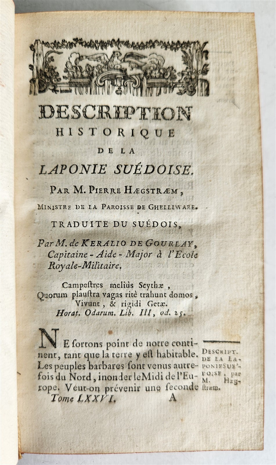 1770 HISTOIRE des VOYAGES VOL. 76 antique illustrated TRAVELS to SWEDEN