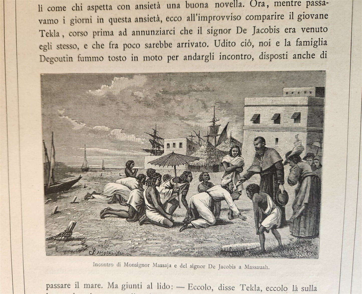 1885 TRAVELS in ETHIOPIA AFRICA in ITALIAN 6 FOLIO VOLUMES antique ILLUSTRATED