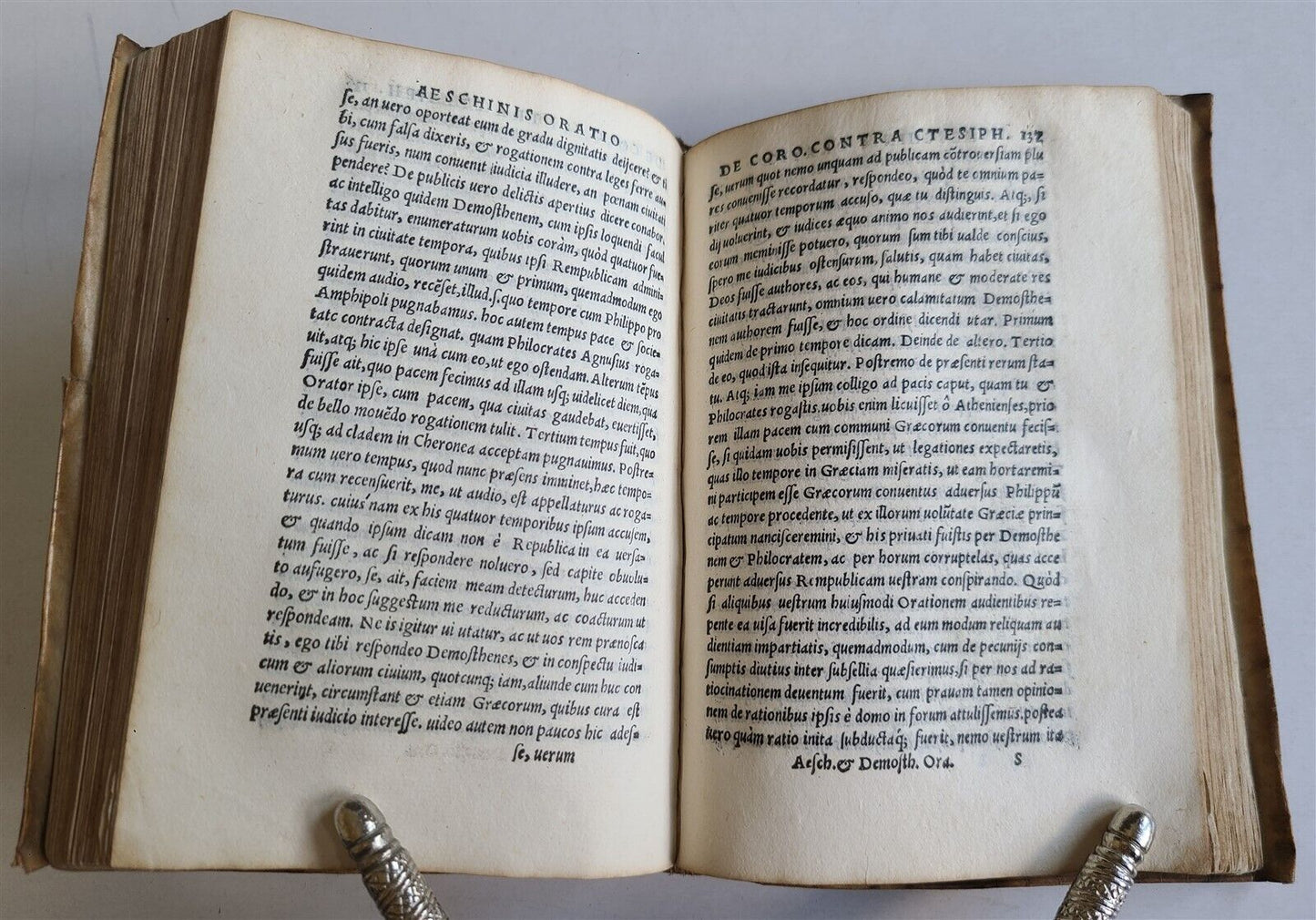 1545 SPEECHES of DEMOSTHENES & AESCHINES in LATIN antique 16th CENTURY