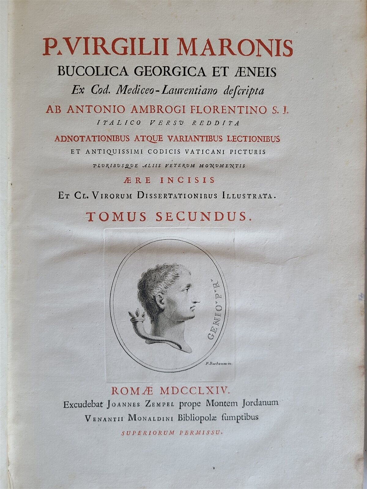 1764 VIRGIL ROMAN POETRY ILLUSTRATED 2 FOLIOS antique Bucolica Georgica antique