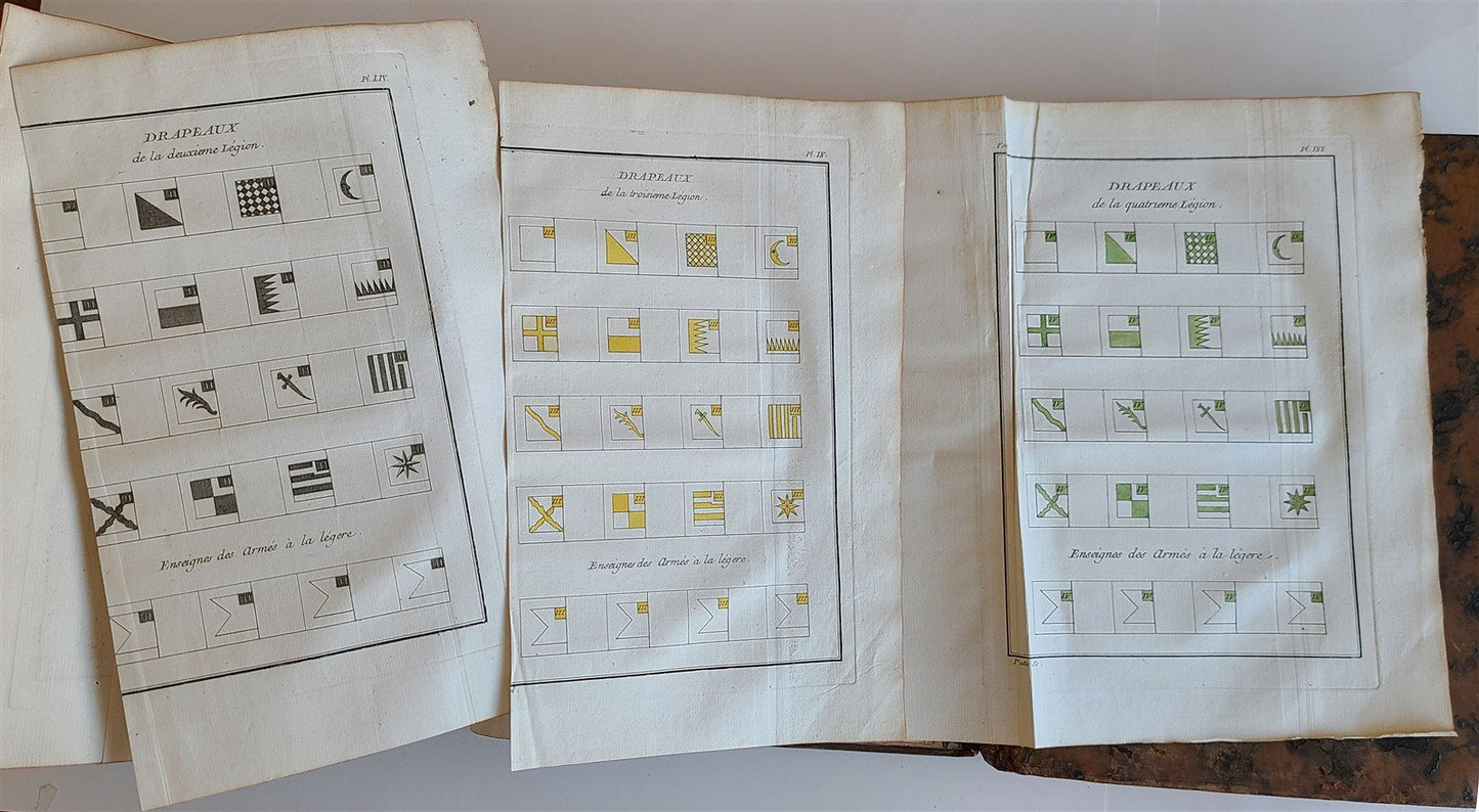 1757 MILITARY SCIENCE FULLY ILLUSTRATED 2 VOLUMES antique