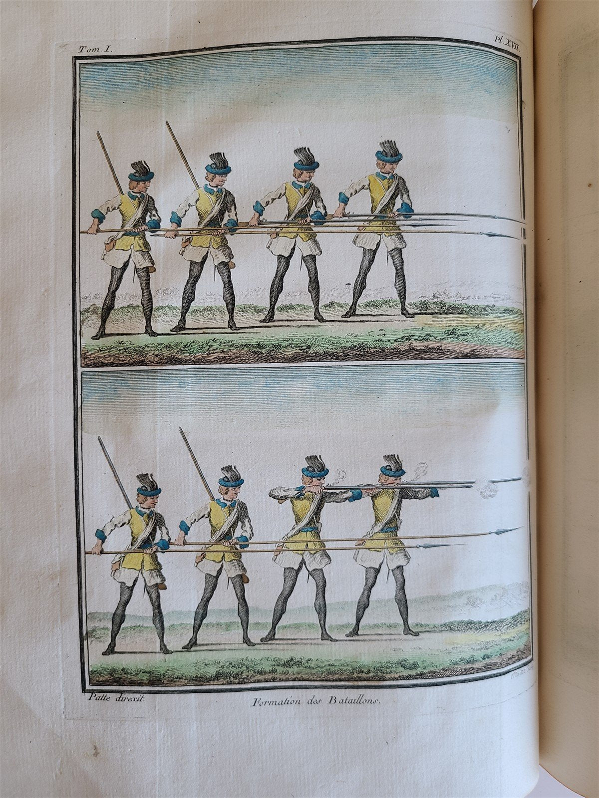 1757 MILITARY SCIENCE FULLY ILLUSTRATED 2 VOLUMES antique