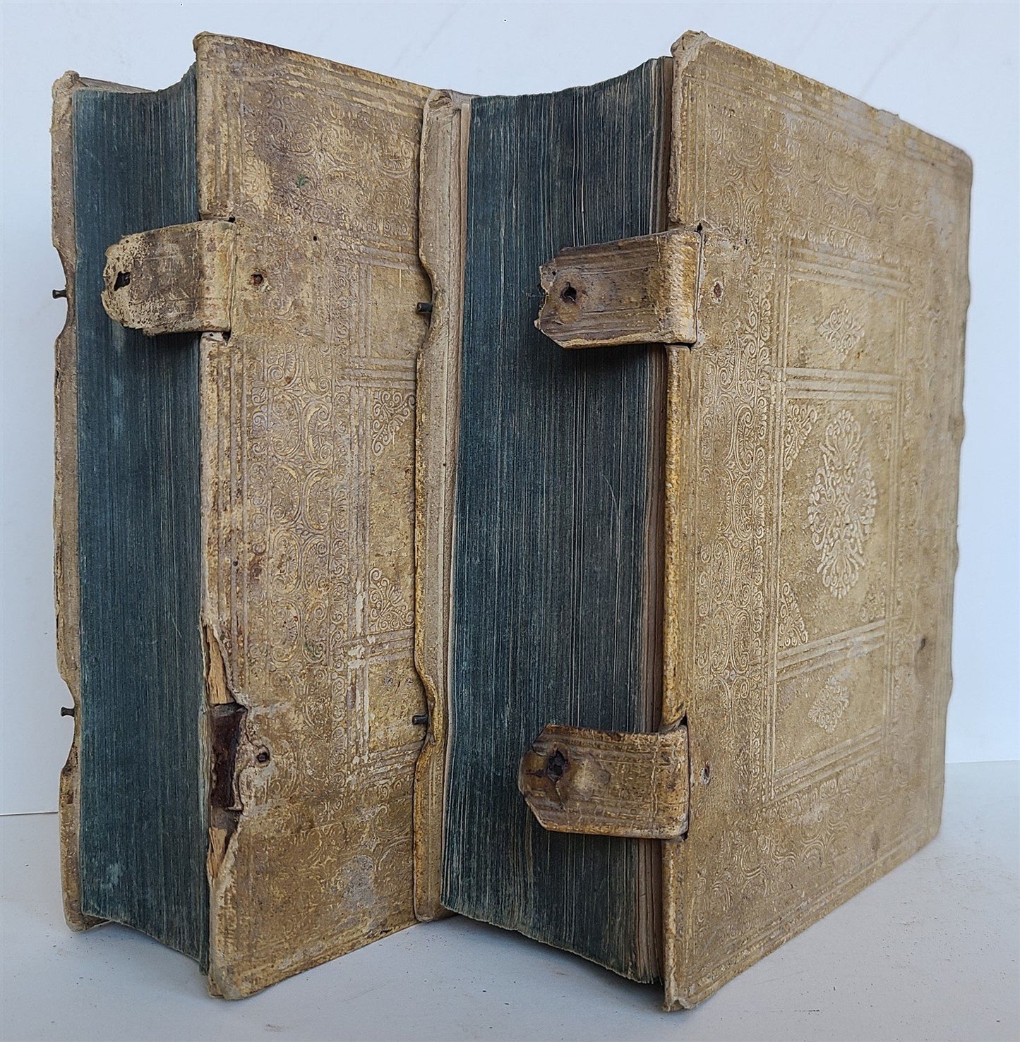 1726 THEOLOGIA MORALIS by A. Reiffenstuel 2 volumes antique PIGSKIN BINDING
