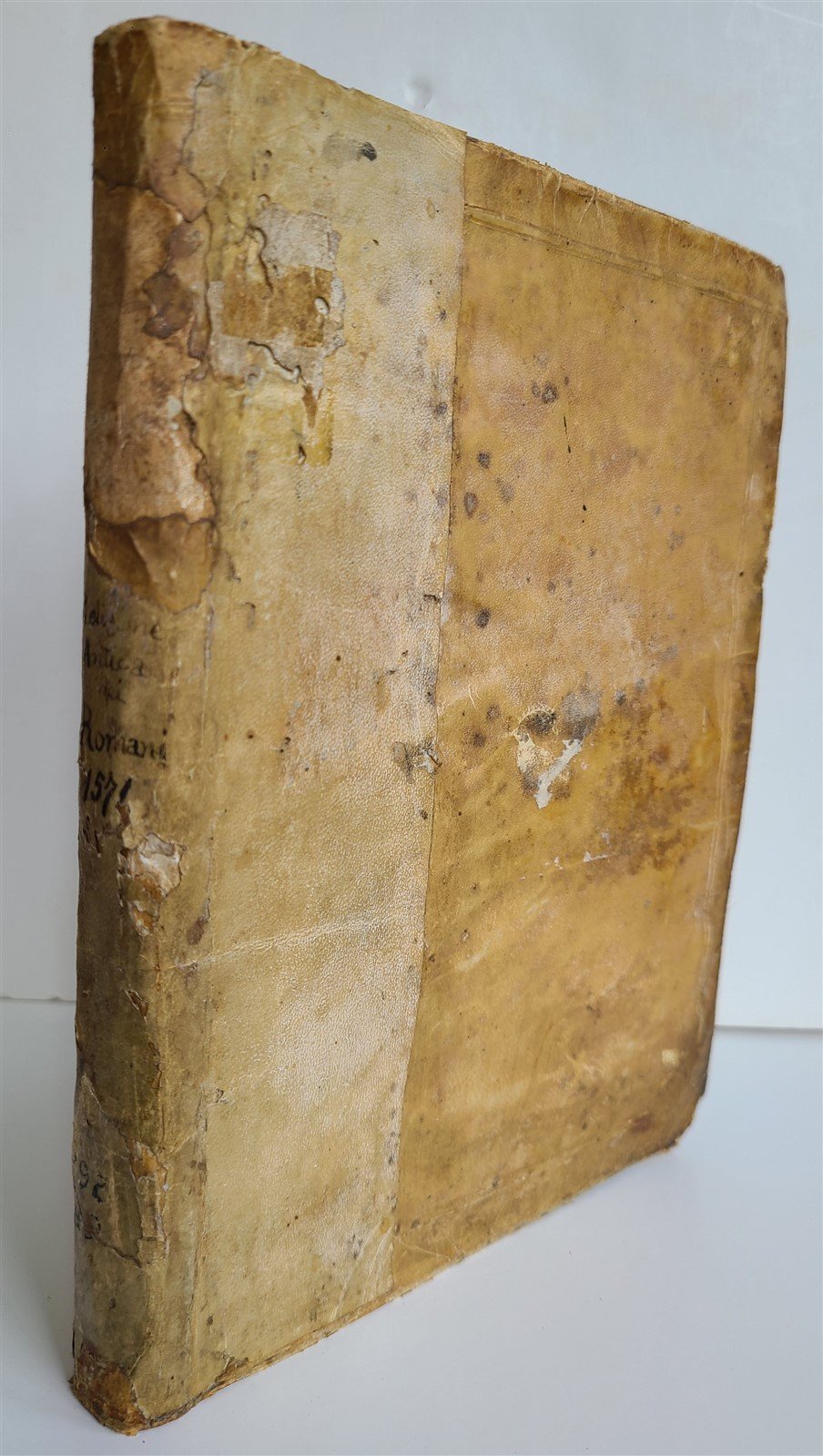 1571 DISCOURSE on ANCIENT RELIGION of ROMANS antique ILLUSTRATED VELLUM BOUND
