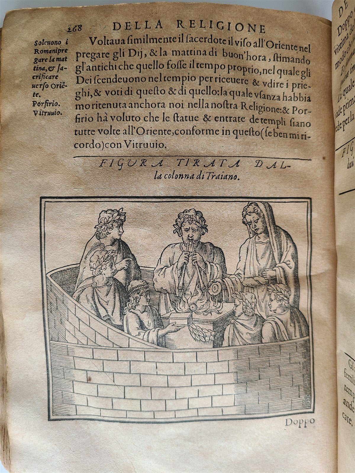 1571 DISCOURSE on ANCIENT RELIGION of ROMANS antique ILLUSTRATED VELLUM BOUND
