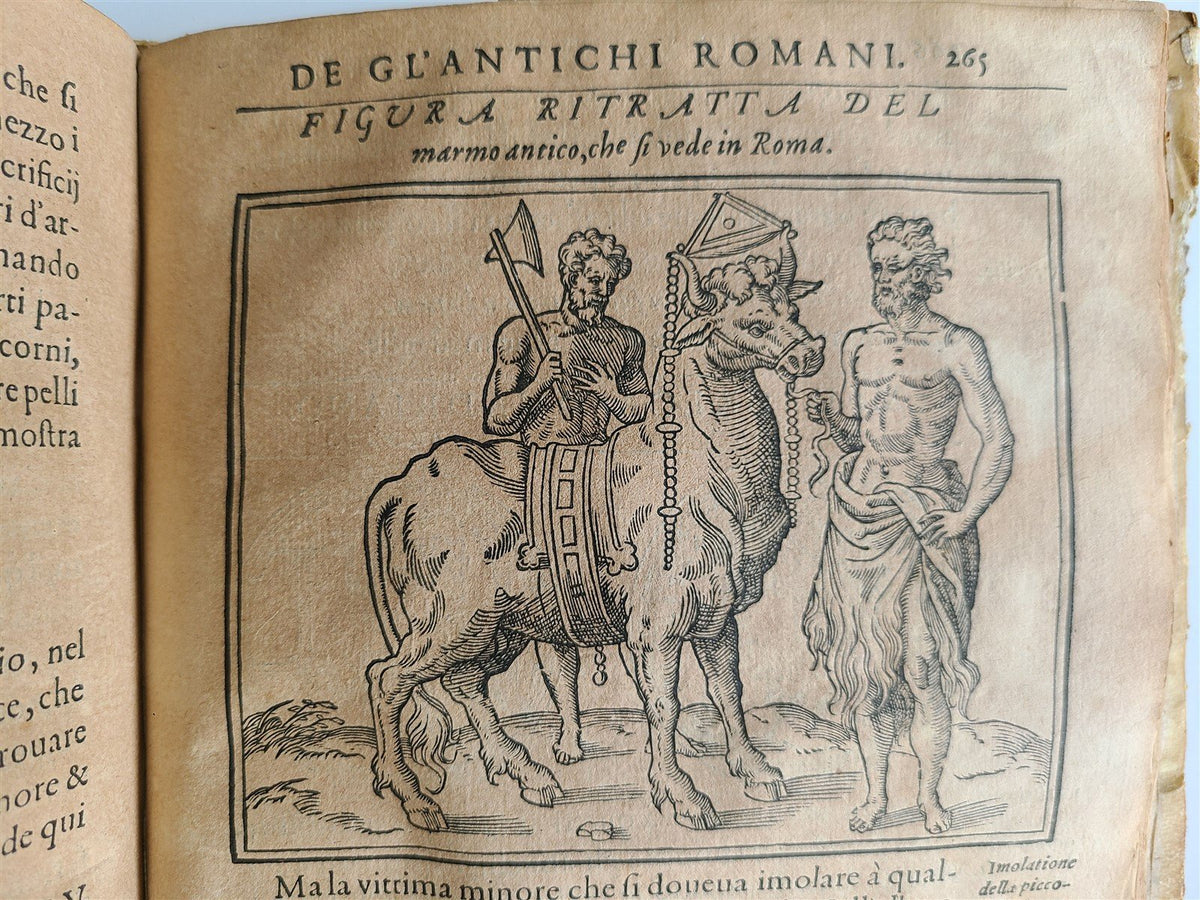 1571 DISCOURSE on ANCIENT RELIGION of ROMANS antique ILLUSTRATED VELLUM BOUND