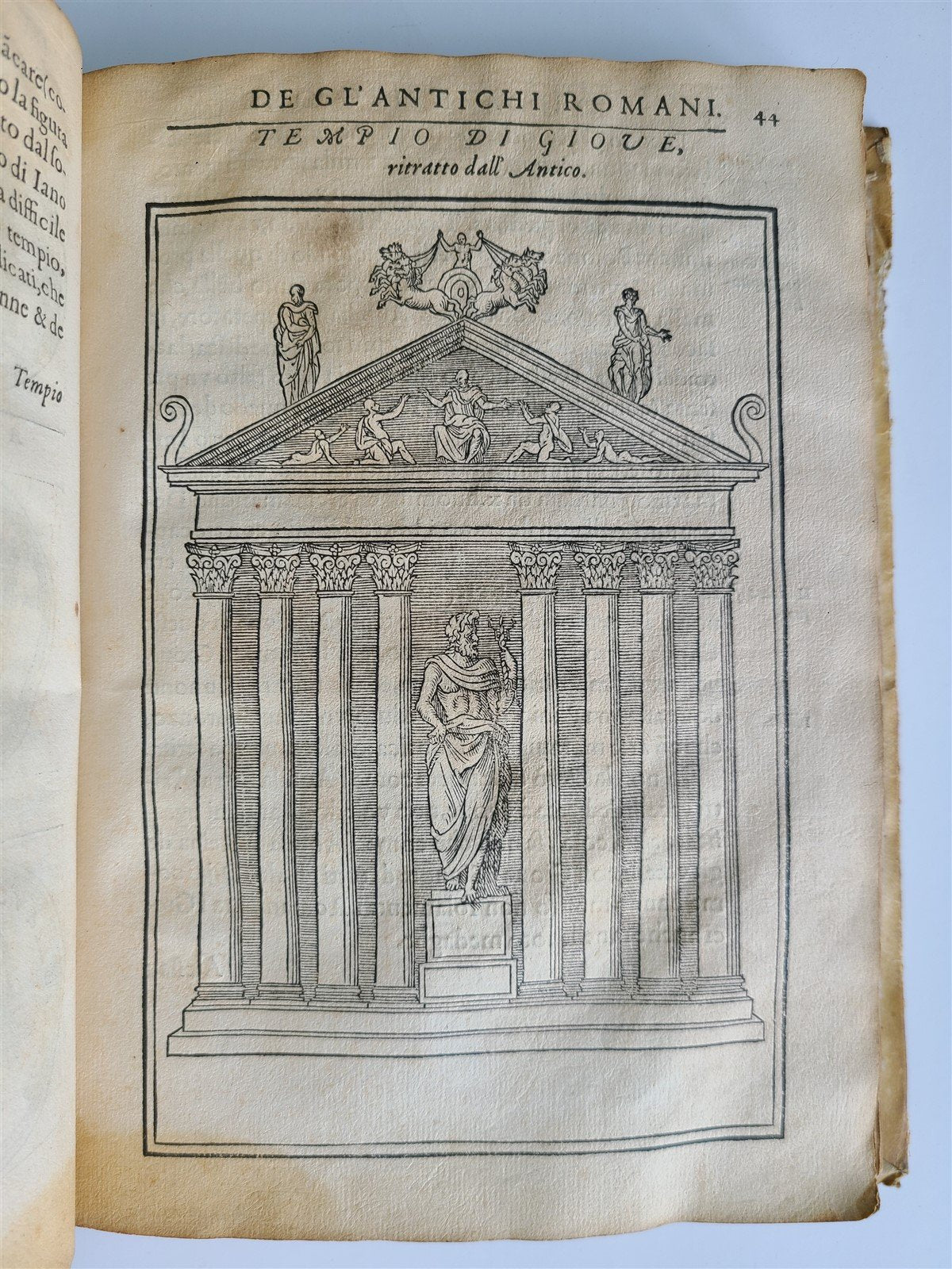 1571 DISCOURSE on ANCIENT RELIGION of ROMANS antique ILLUSTRATED VELLUM BOUND