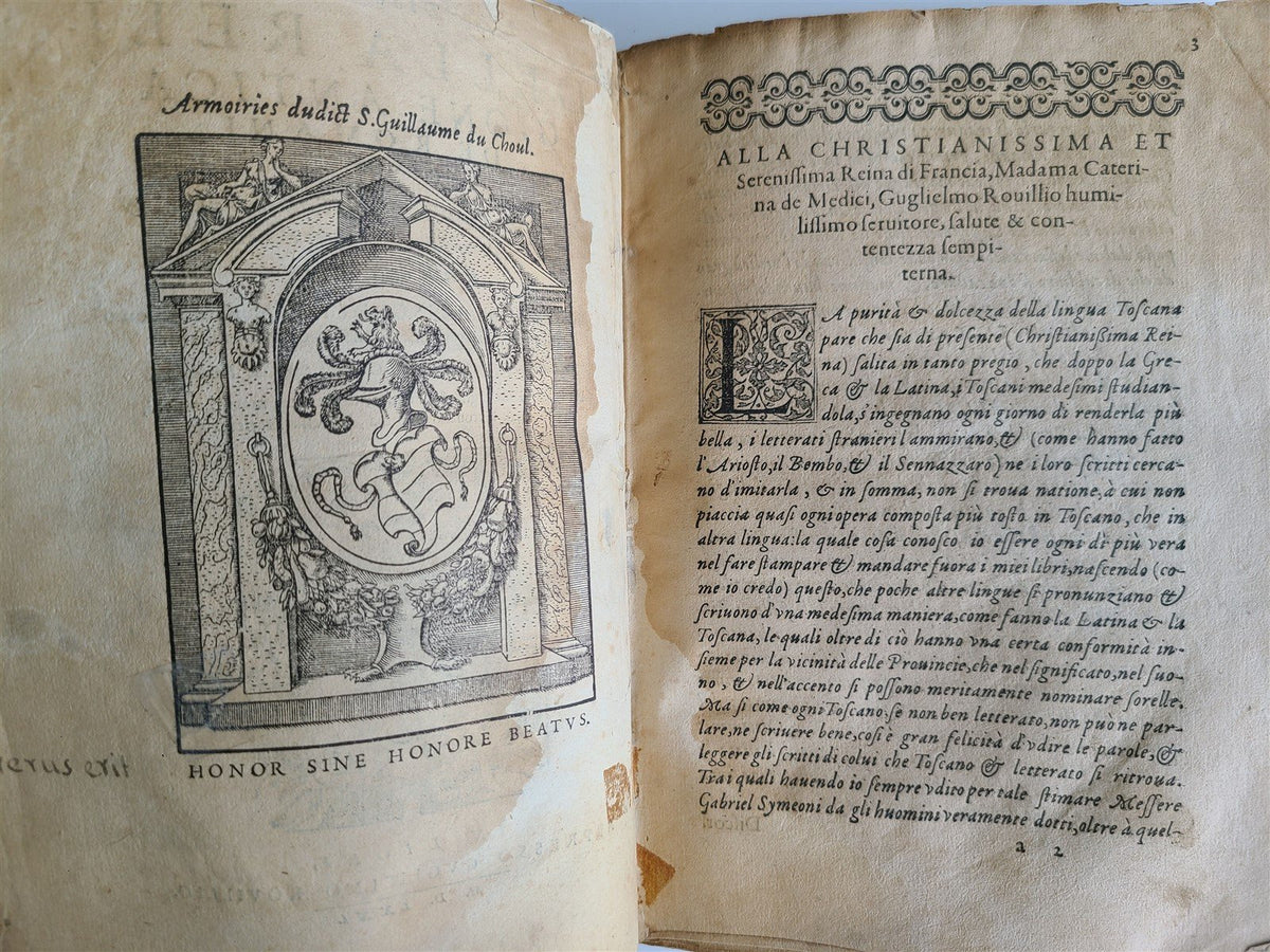 1571 DISCOURSE on ANCIENT RELIGION of ROMANS antique ILLUSTRATED VELLUM BOUND