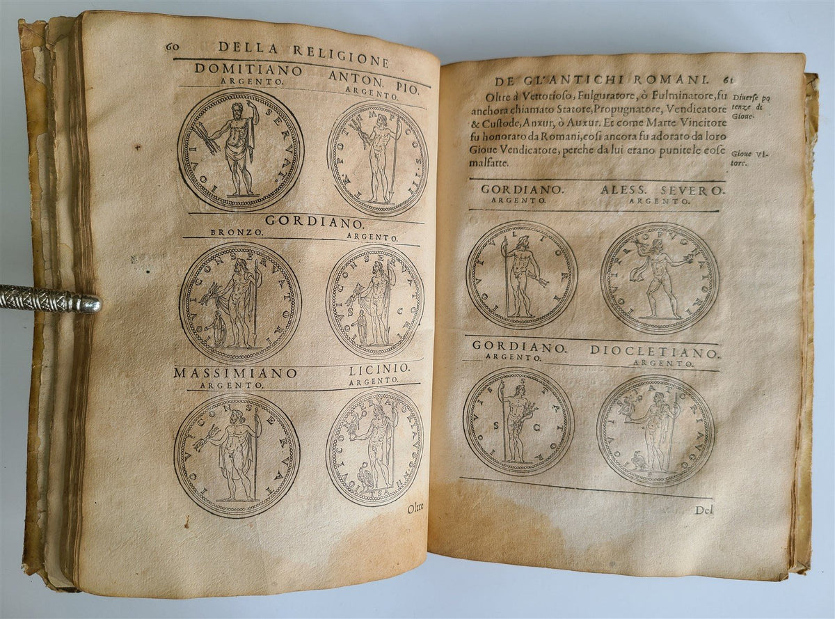 1571 DISCOURSE on ANCIENT RELIGION of ROMANS antique ILLUSTRATED VELLUM BOUND