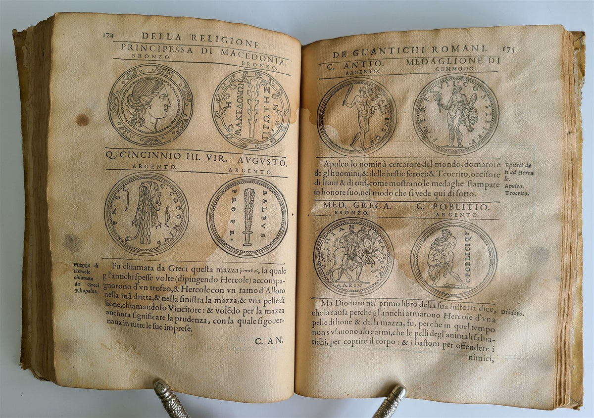 1571 DISCOURSE on ANCIENT RELIGION of ROMANS antique ILLUSTRATED VELLUM BOUND