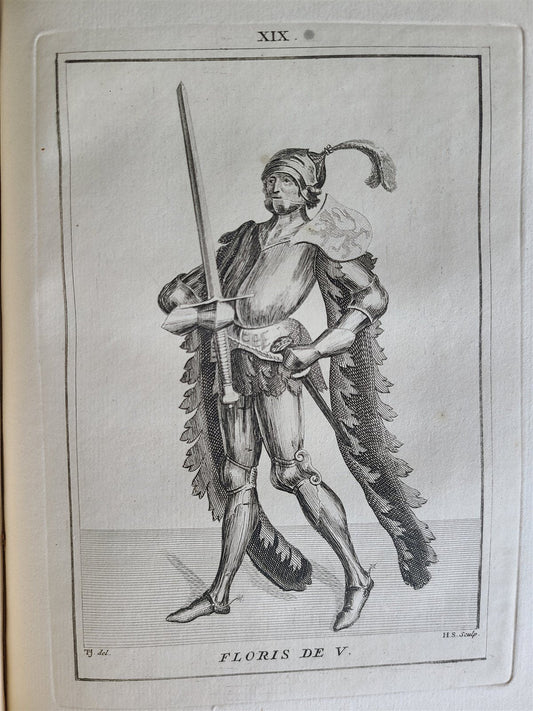 1745 NETHERLANDS HISTORY antique ILLUSTRATED w/ 32 PLATES De graaven van Holland