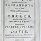 1769 BOOK of COMMON PRAYER w/ PSALTER in ENGLISH antique