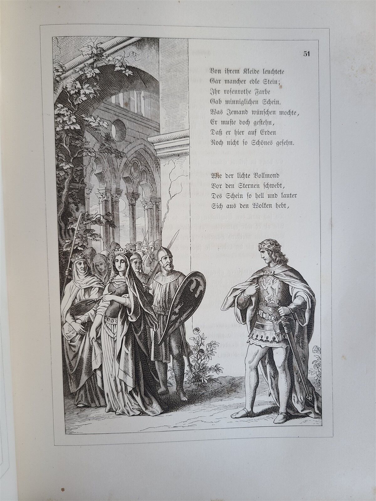 1867 SONG of NIBELUNGS antique STUNNING BINDING ILLUSTRATIONS Der Nibelungen Not