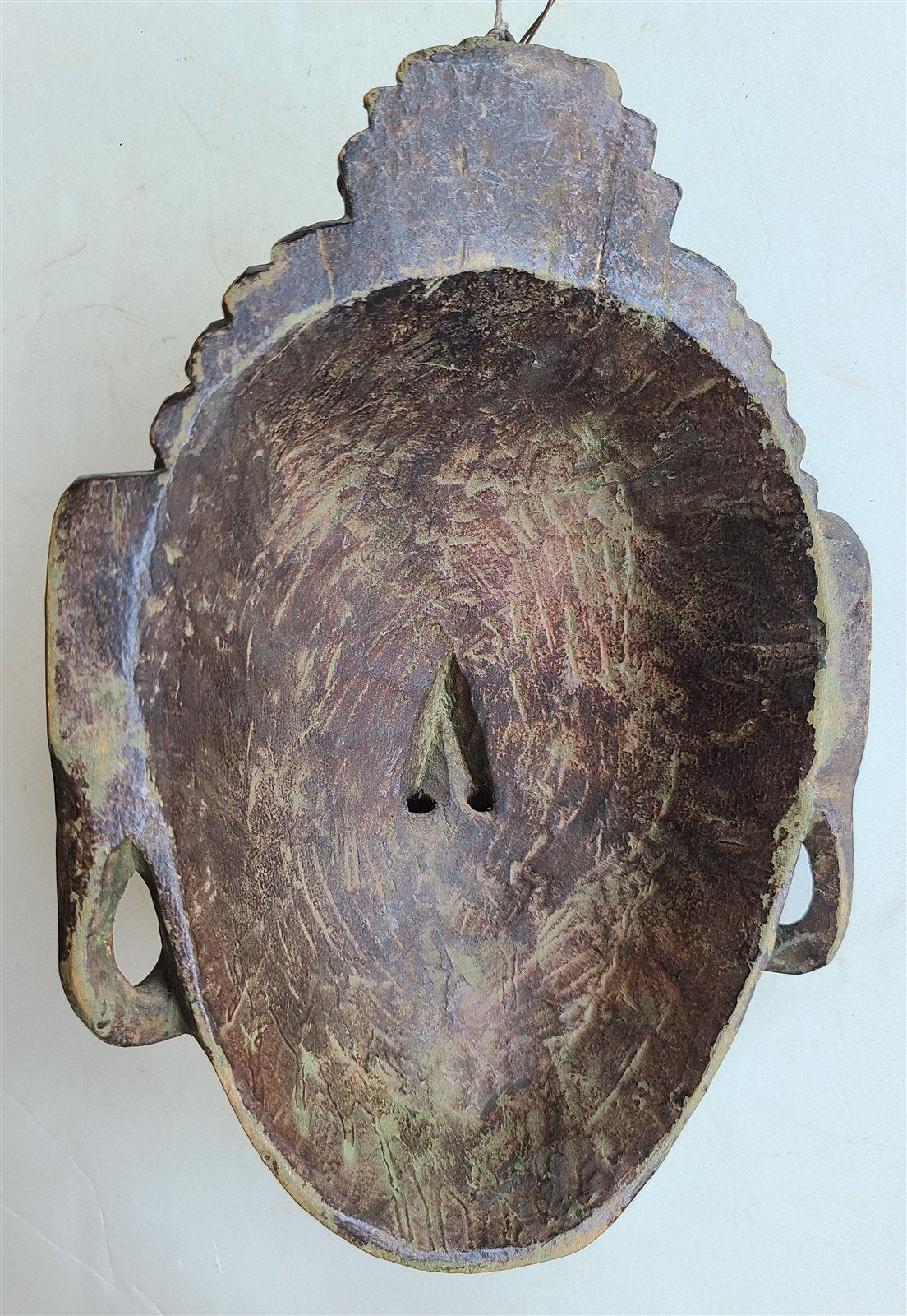 ASIAN THAI? ANTIQUE WOODEN MASK of BUDDHA hand carved BUDDAH