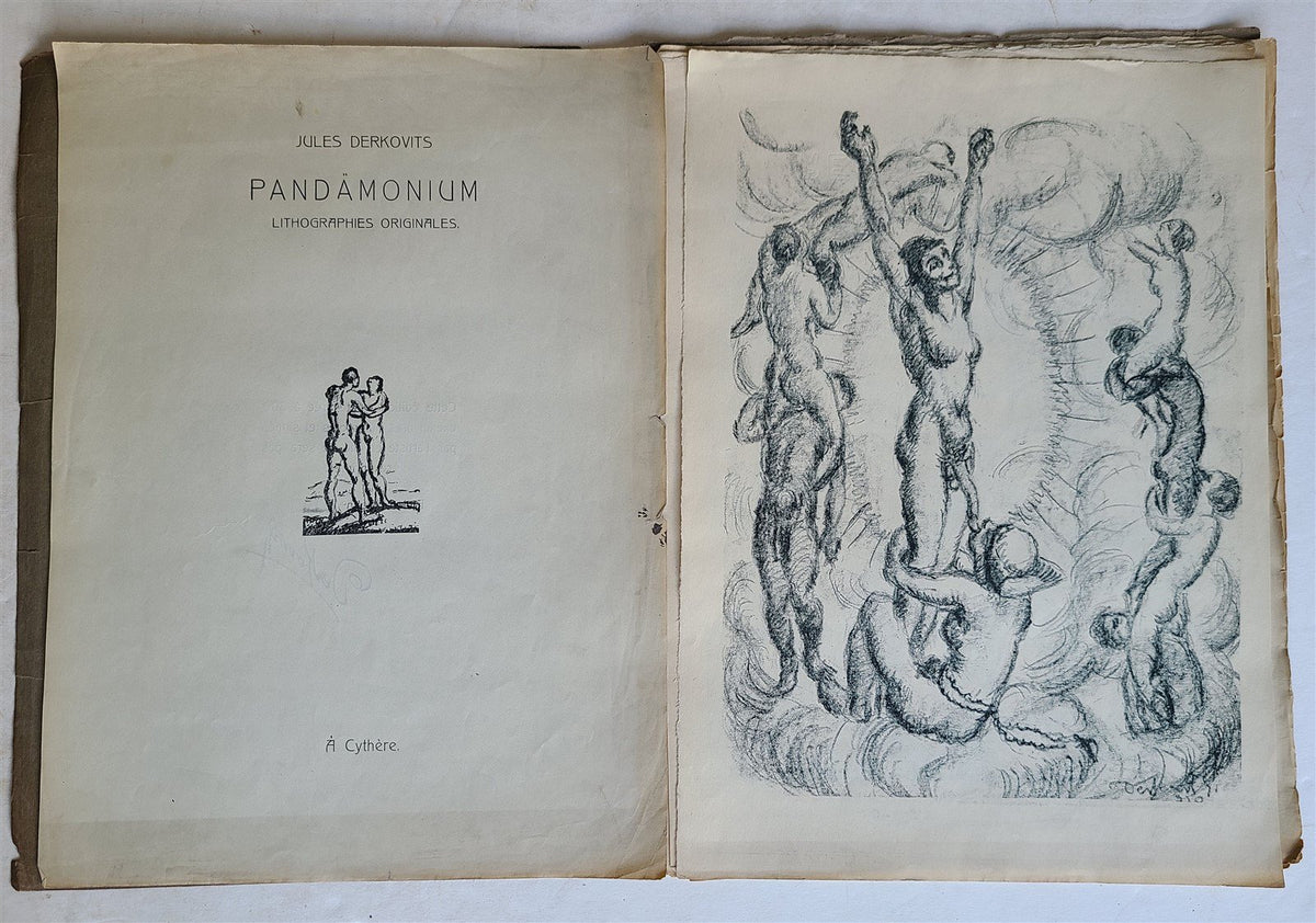 1924 PANDEMONIM SERIES OF 12 EROTIC LITHOGRAPHS by DERKOVITS antique SIGNED LTD