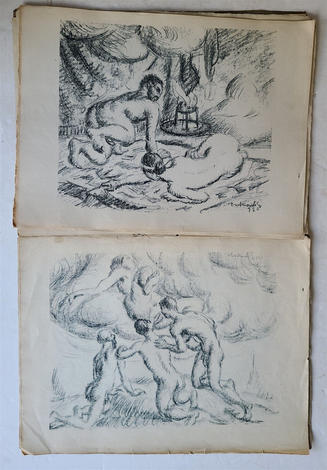 1924 PANDEMONIM SERIES OF 12 EROTIC LITHOGRAPHS by DERKOVITS antique SIGNED LTD