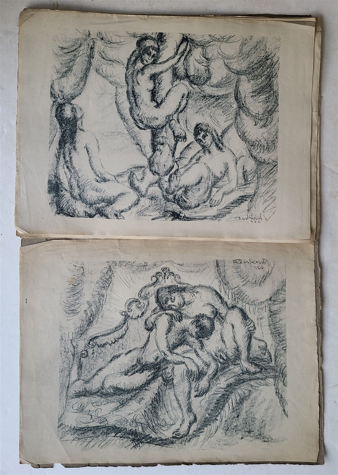 1924 PANDEMONIM SERIES OF 12 EROTIC LITHOGRAPHS by DERKOVITS antique SIGNED LTD