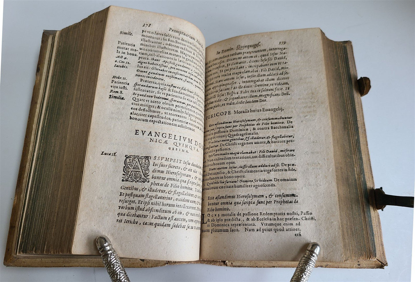 1593 EXEGETICAL WORKS by T. STAPLETON antique 16th CENTURY PLANTIN PIGSKIN BOUND