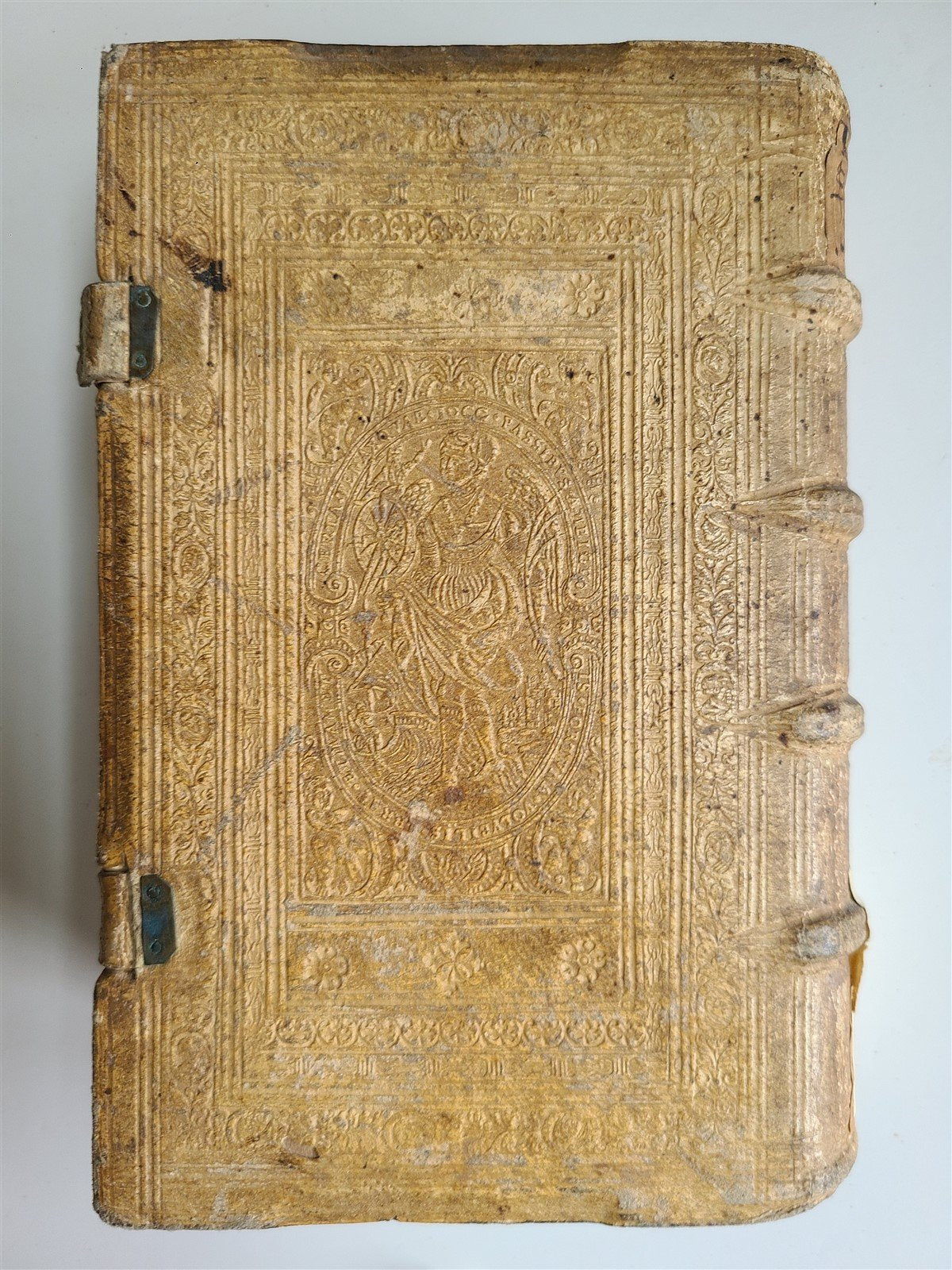 1593 EXEGETICAL WORKS by T. STAPLETON antique 16th CENTURY PLANTIN PIGSKIN BOUND