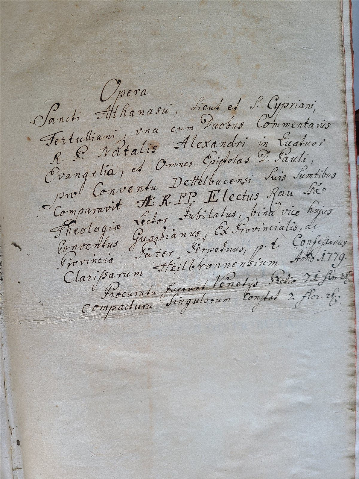 1777 ATHANASIUS of ALEXANDRIA 2 VOLUMES PIGKIN BOUND FOLIO antique w/ MAP