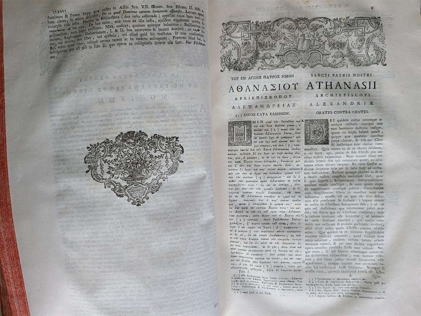1777 ATHANASIUS of ALEXANDRIA 2 VOLUMES PIGKIN BOUND FOLIO antique w/ MAP