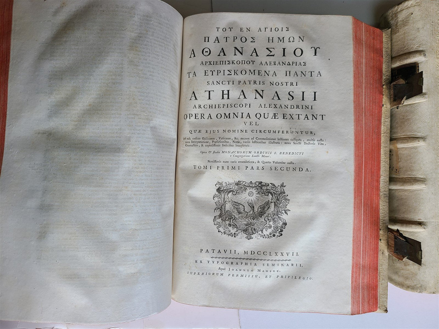 1777 ATHANASIUS of ALEXANDRIA 2 VOLUMES PIGKIN BOUND FOLIO antique w/ MAP