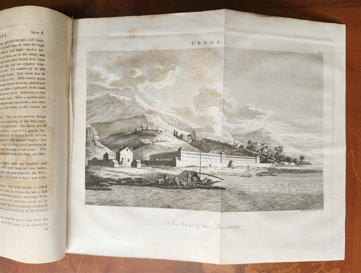 1791 AN ACCOUNT OF PRINCIPAL LAZARETTOS in EUROPE in prisons & hospitals ANTIQUE