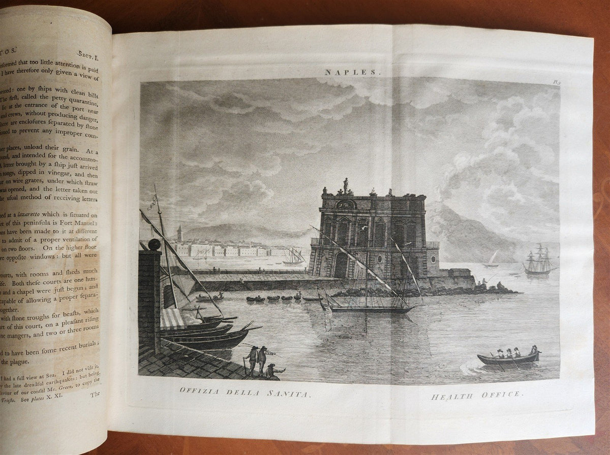 1791 AN ACCOUNT OF PRINCIPAL LAZARETTOS in EUROPE in prisons & hospitals ANTIQUE
