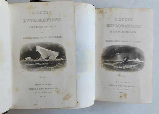 1856 ARCTIC EXPLORATIONS in 1853-55 ELISHA KENT KANE antique GRINNELL EXPEDITION
