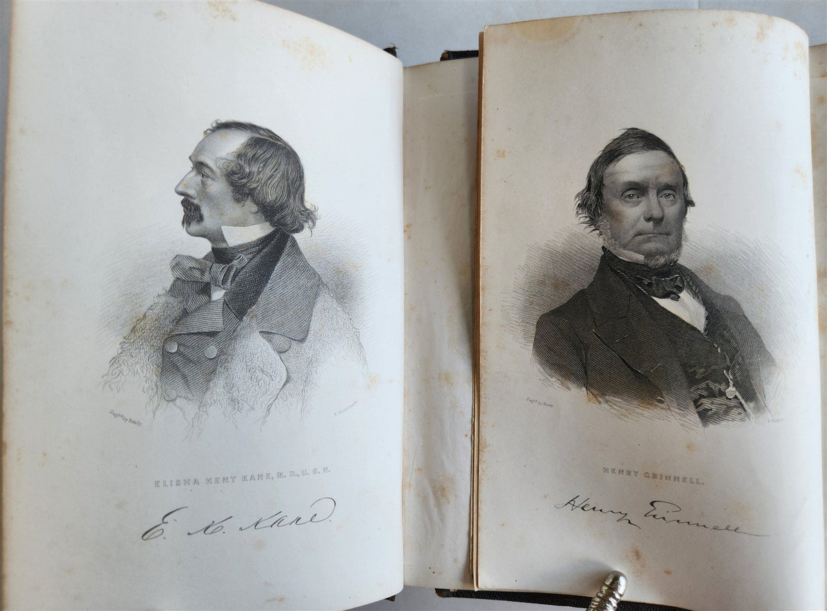 1856 ARCTIC EXPLORATIONS in 1853-55 ELISHA KENT KANE antique GRINNELL EXPEDITION