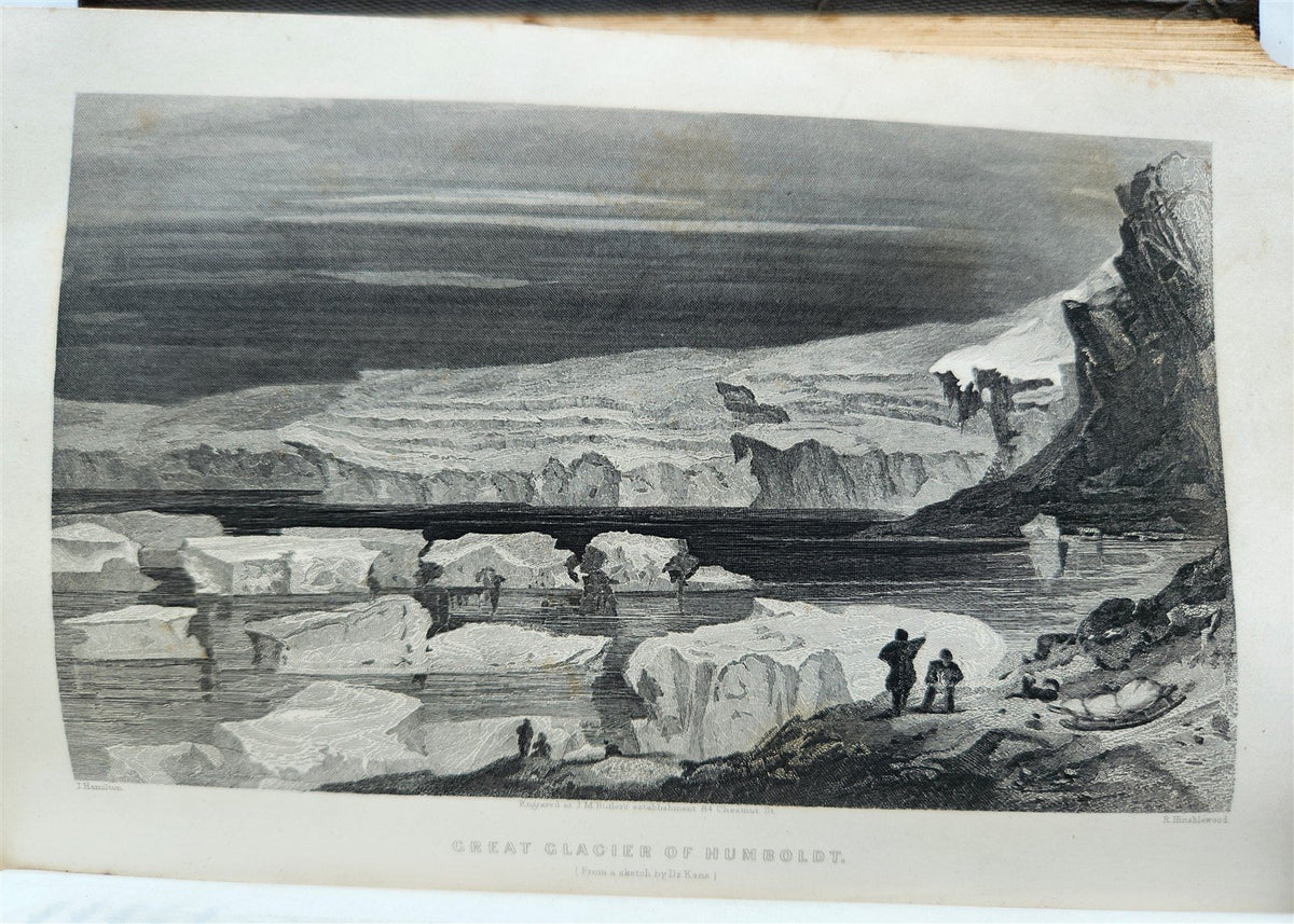 1856 ARCTIC EXPLORATIONS in 1853-55 ELISHA KENT KANE antique GRINNELL EXPEDITION
