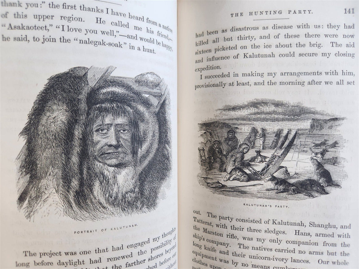 1856 ARCTIC EXPLORATIONS in 1853-55 ELISHA KENT KANE antique GRINNELL EXPEDITION