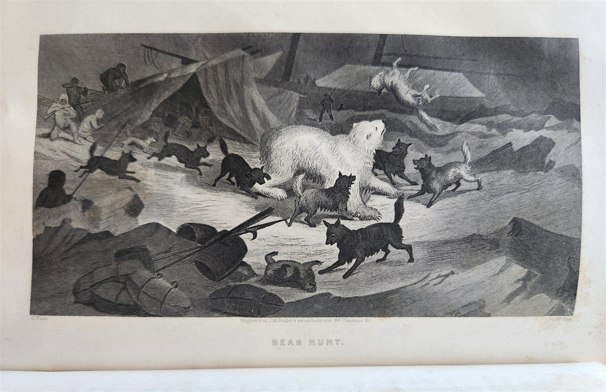 1856 ARCTIC EXPLORATIONS in 1853-55 ELISHA KENT KANE antique GRINNELL EXPEDITION