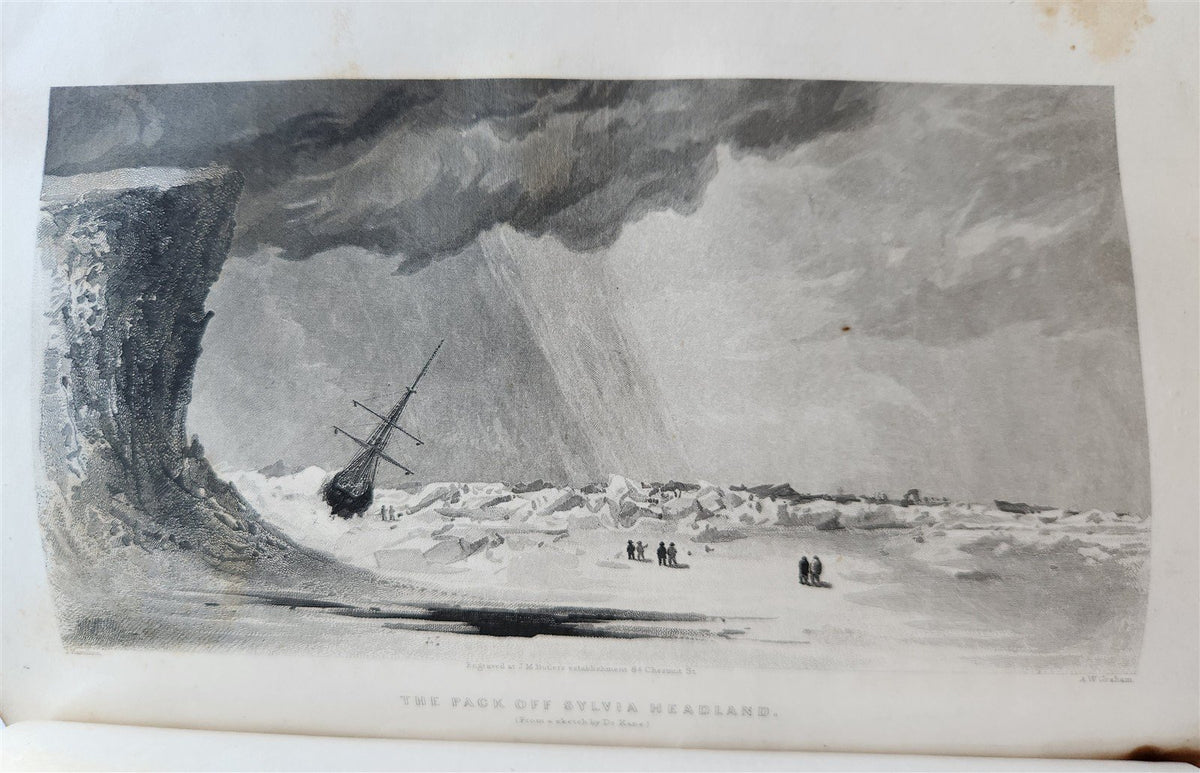 1856 ARCTIC EXPLORATIONS in 1853-55 ELISHA KENT KANE antique GRINNELL EXPEDITION