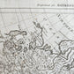 1785 RUSSIAN EMPIRE Discoveries between Asia and North America antique MAP