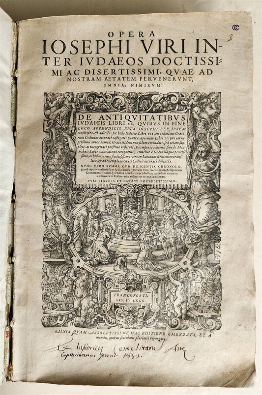 1580 FLAVIUS JOSEPHUS BEAUTIFULLY ILLUSTRATED MASSIVE FOLIO antique Judaica RARE