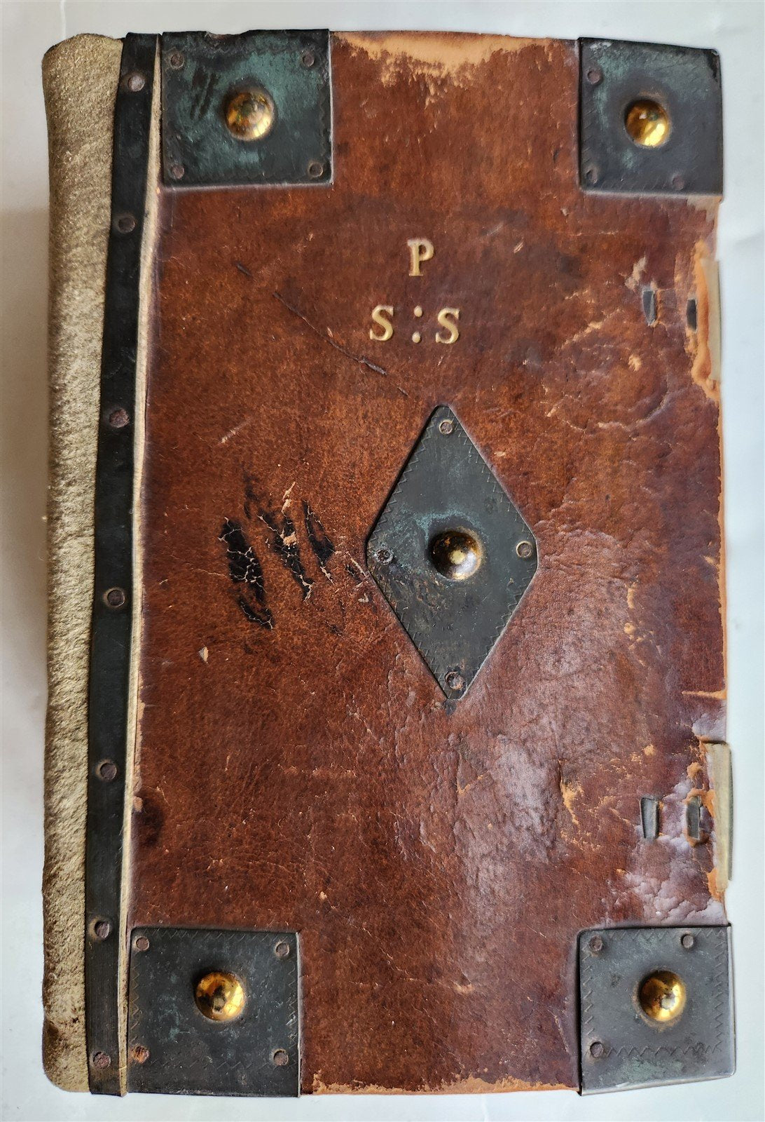 1801 BOOK of COMMON PRAYER in ENGLISH w/ METAL FITTINGS & CLASPS antique