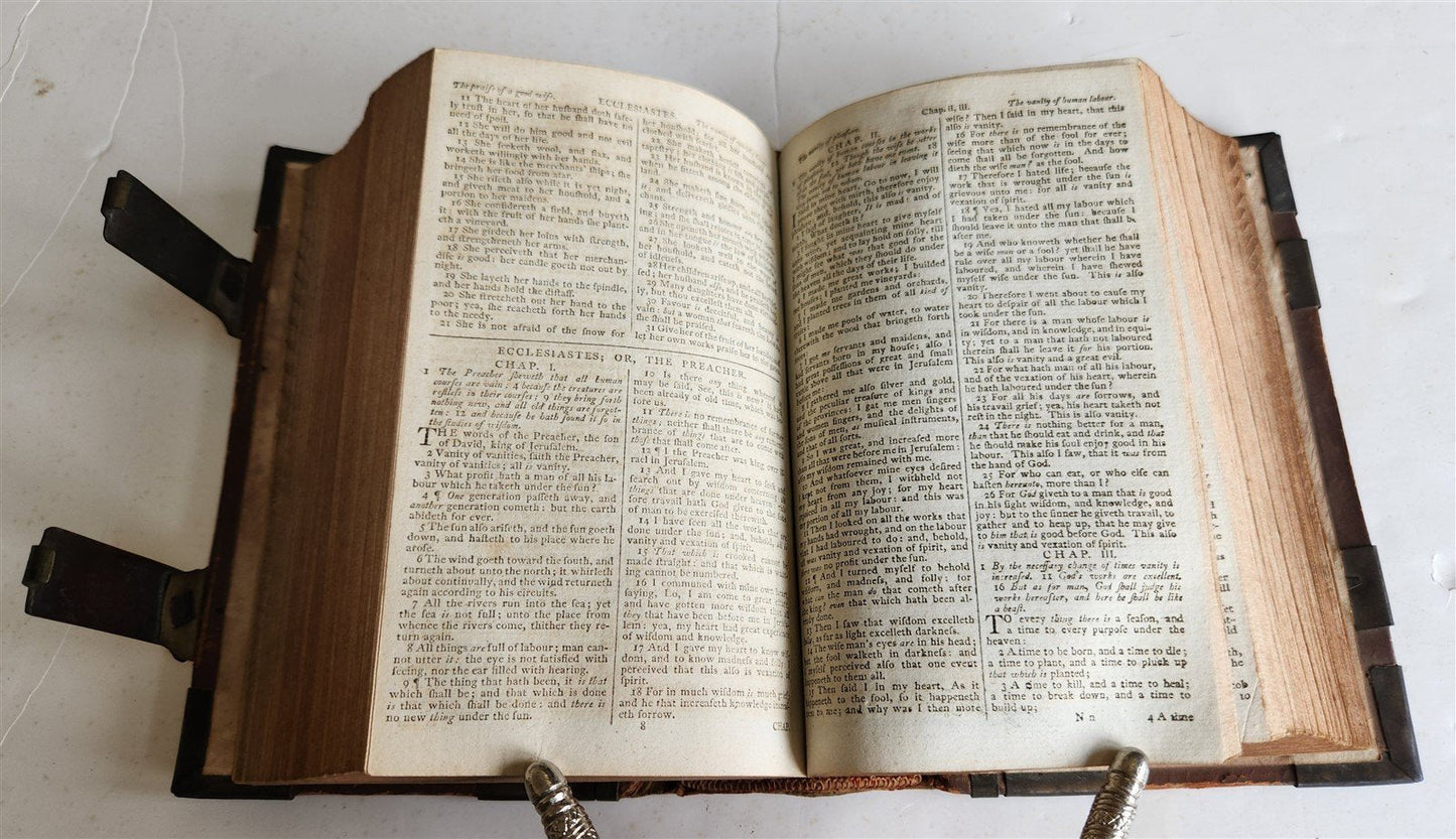 1801 BOOK of COMMON PRAYER in ENGLISH w/ METAL FITTINGS & CLASPS antique