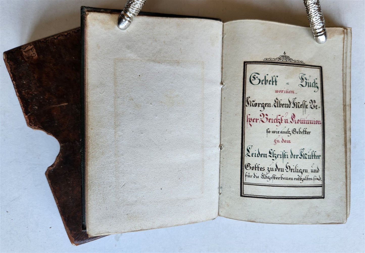 1800s GERMAN MANUSCRIPT PRAYER BOOK ILLUSTRATED antique 180 leaves