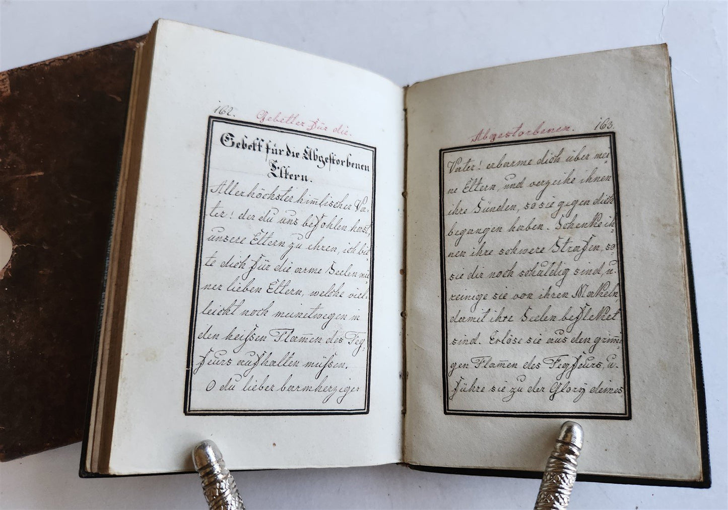 1800s GERMAN MANUSCRIPT PRAYER BOOK ILLUSTRATED antique 180 leaves