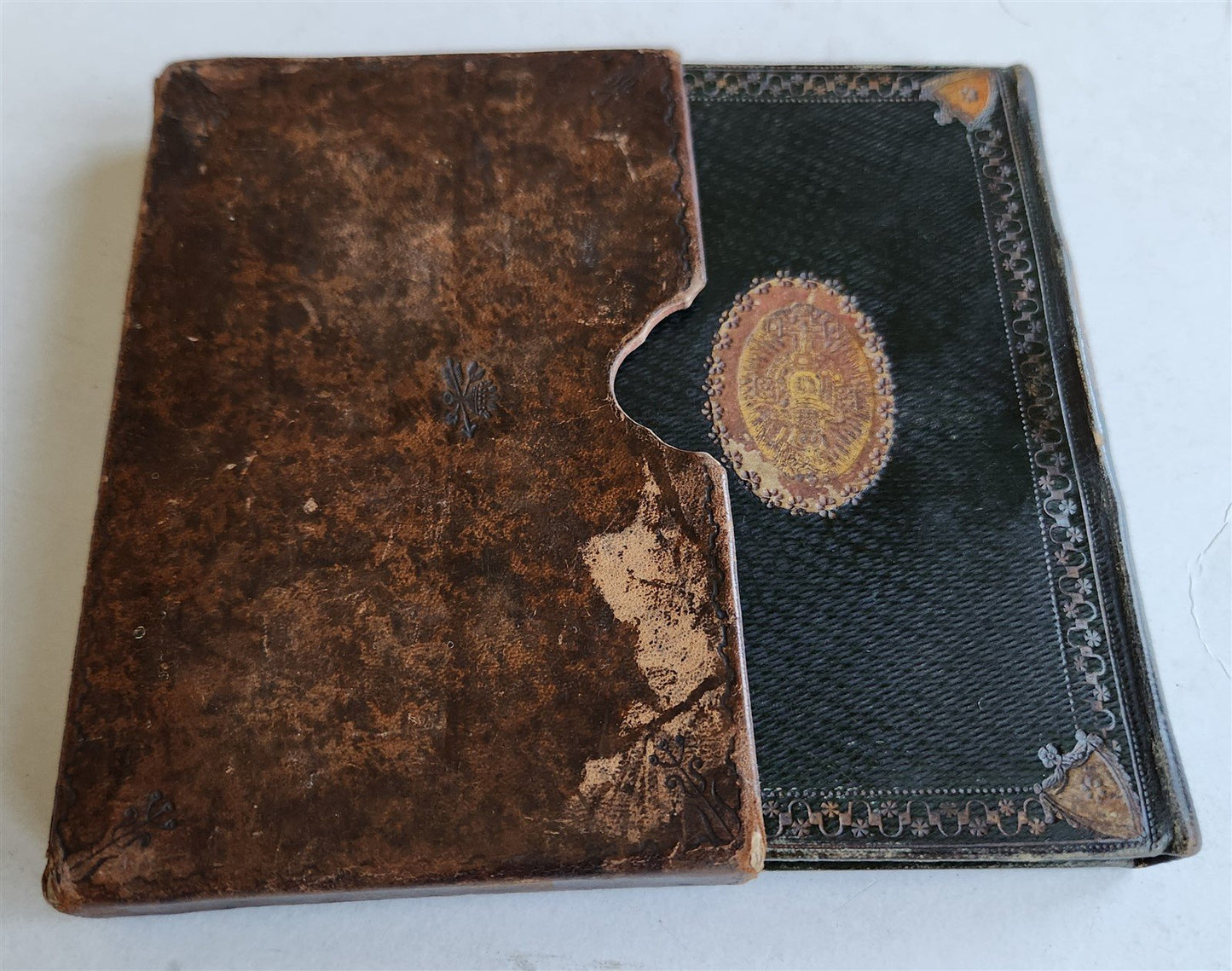 1800s GERMAN MANUSCRIPT PRAYER BOOK ILLUSTRATED antique 180 leaves