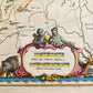 1640 MAP of RUSSIA by WILLEM BLAEU antique AUTHENTIC hand colored MOSCOVIA