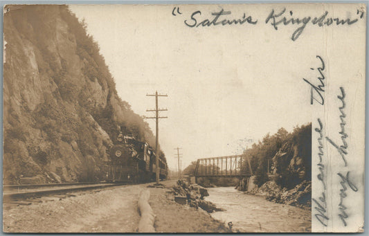 TRAIN railroad SCENE ANTIQUE REAL PHOTO POSTCARD RPPC