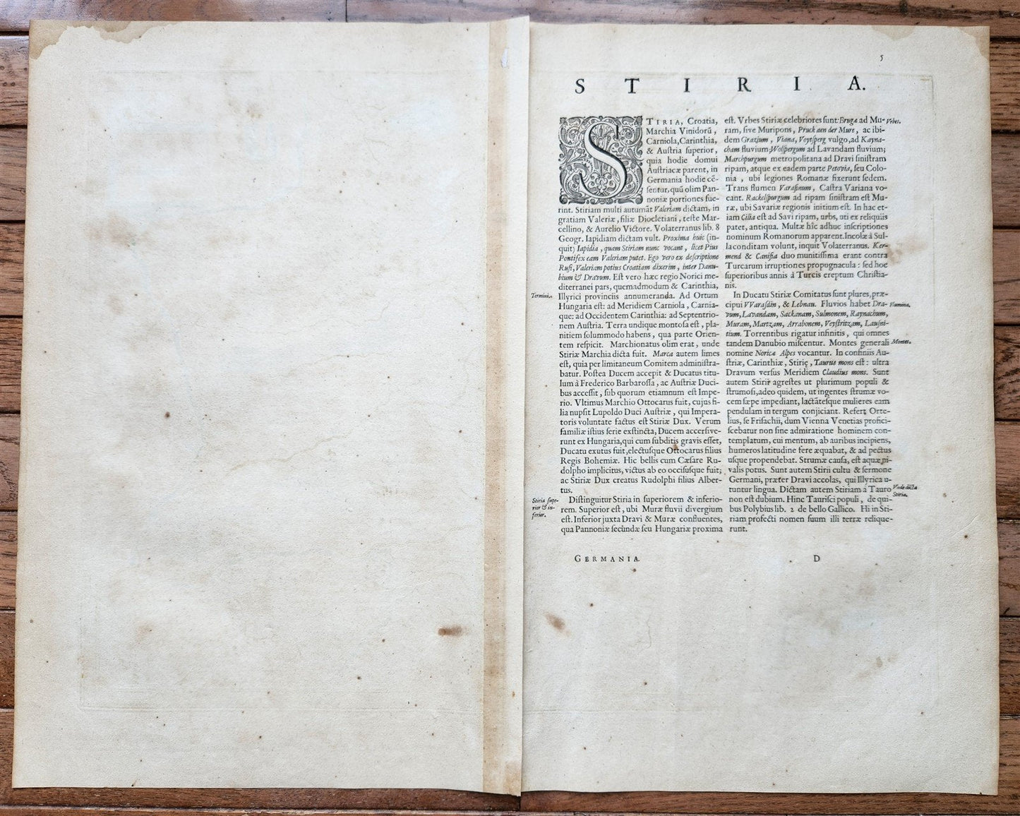 1640 MAP of STYRIA AUSTRIA by WILLEM BLAEU antique AUTHENTIC hand colored