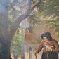 19TH century ANTIQUE PAINTING framed OLD LADY with KIDS