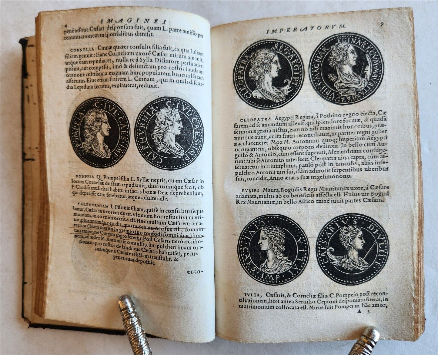 1557 NUMISMATICS antique ILLUSTRATED w/ 400 WOODCUTS Roman & German coins