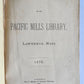 1876 CATALOGUE of the PACIFIC MILLS LIBRARY antique AMERICANA scarce